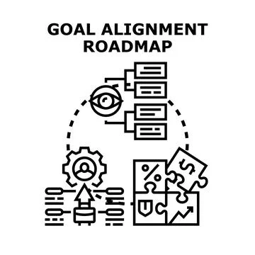 Goal alignment strategy roadmap planning concept Stock Illustration