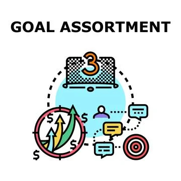 Goal assortment vector concept achieving business targets 스톡 일러스트