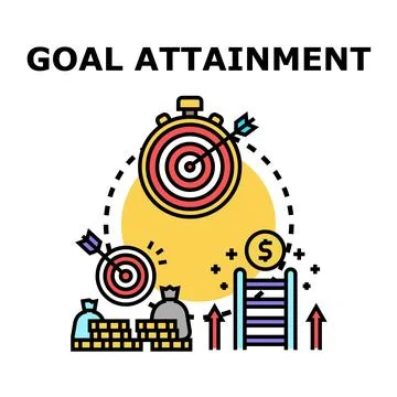 Goal attainment process reaching business success targets Stock Illustration