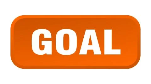 Goal button. goal square 3d push button Illustrazione stock