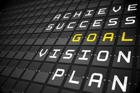 Goal buzzwords on black mechanical board Illustrazione stock