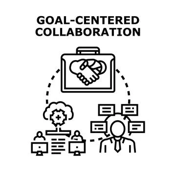 Goal centered collaboration fostering teamwork and business partnership Stock Illustration