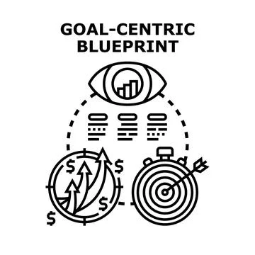 Goal centric blueprint developing business strategy and vision Stock Illustration