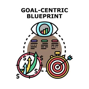 Goal centric blueprint developing business strategy and vision Stock Illustration