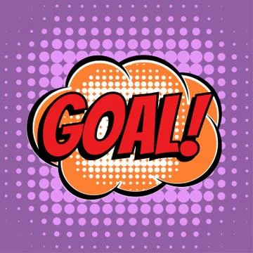 Goal comic book bubble text retro style Stock Illustration