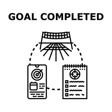 Goal completed planning process success achievement target Stock Illustration