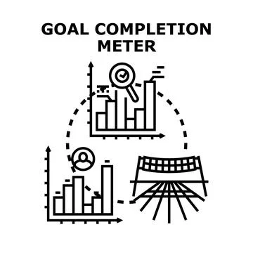 Goal completion meter vector concept illustration Ilustração Stock