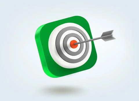 Goal concept. 3d vector mobile application icon Illustrazione stock