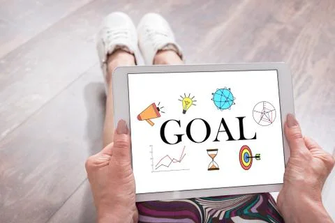 Goal concept on a tablet 写真素材