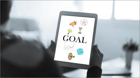Goal concept on a tablet 스톡 사진