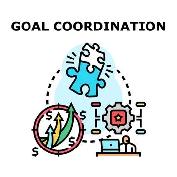 Goal coordination concept creating business success strategy Stock Illustration