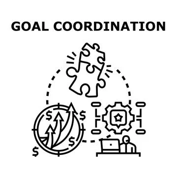 Goal coordination concept creating business success strategy Stock Illustration