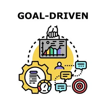 Goal driven business success concept illustration 스톡 일러스트