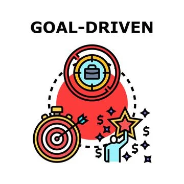 Goal driven concept achieving business career success Stock Illustration