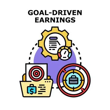 Goal driven earnings concept illustrating financial achievement strategy Stock Illustration