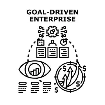 Goal driven enterprise achieving business success strategy 스톡 일러스트