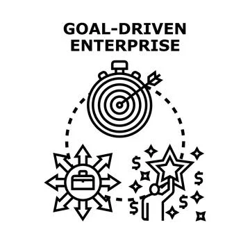 Goal driven enterprise achieving strategic objectives 库存插图