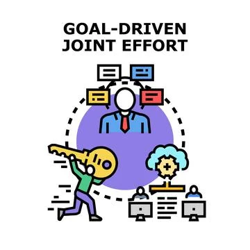 Goal driven joint effort for project key to success 库存插图