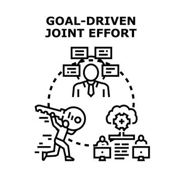 Goal driven joint effort for project key to success 库存插图