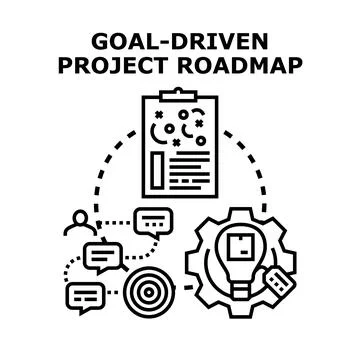 Goal driven project roadmap illustrating business development strategy 스톡 일러스트