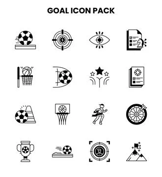 Goal DuoTone Vector Icons Pack Stock Illustration