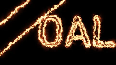 GOAL in Flames Fiery Text Animation for Sports Victory Stock Footage 306680149