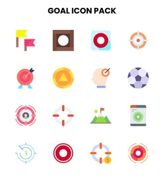 Goal Flat UI Icons Pack Ilustración de archivo