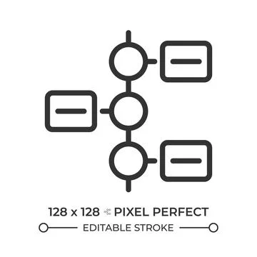 Goal flow pixel perfect line icon Stock Illustration