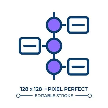Goal flow pixel perfect line color icon Stock Illustration