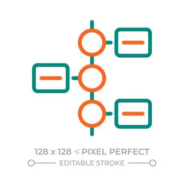 Goal flow pixel perfect two color line icon Stock Illustration