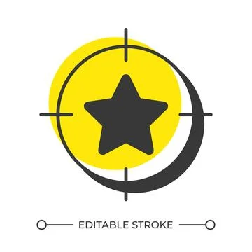 Goal focus offset shadow line icon Stock Illustration