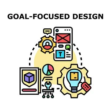 Goal focused design process for product development and user experience Stock Illustration