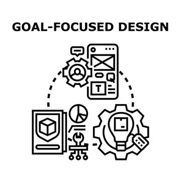 Goal focused design process for product development and user experience Stock Illustration