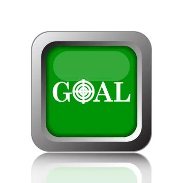 Goal icon. Internet button on black background.. Stock Illustration