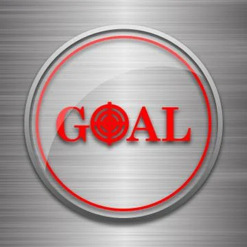 Goal icon. Internet button on metallic background.. Stock Illustration