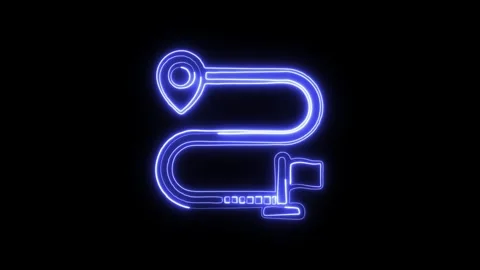 Goal Icon Isolated on Black Background, Achievement Target Neon Line Animat.. Stock-Footage 324634845