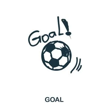 Goal icon. Mobile apps, printing and more usage. Simple element sing. Monochrome Stock Illustration