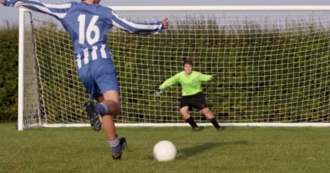 Goal Keeper Stopping A Ball During Penal Stock Video Pond5