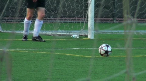 Goal kick slow motion - HD Stock Footage 511588