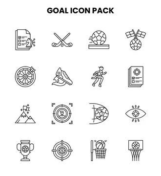 Goal Line Graphics Icons Pack Stock Illustration