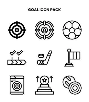 Goal Line Vector Icons Pack Stock Illustration