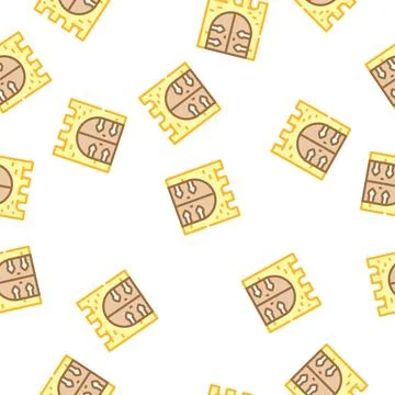 Goal of medieval castle vector seamless pattern Stock Illustration