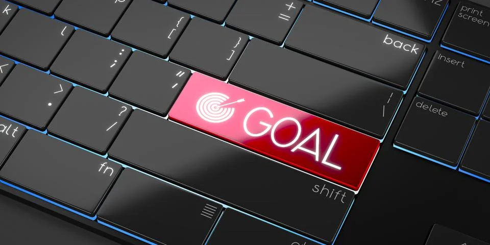 Goal - modern computer keyboard - 3D illustration Stock Illustration