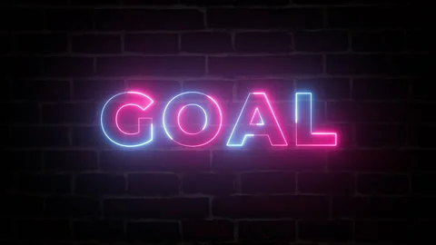 Goal neon text typography animation 4k video Stock Footage 278600070