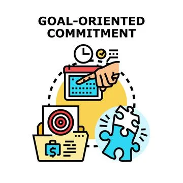Goal oriented commitment concept vector illustrating business strategy Stock Illustration