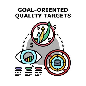 Goal oriented quality targets attaining business success Stock Illustration