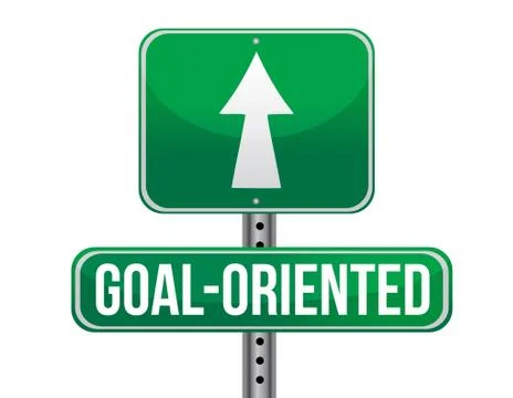 Goal-oriented road sign illustration design over a white background Ilustração Stock