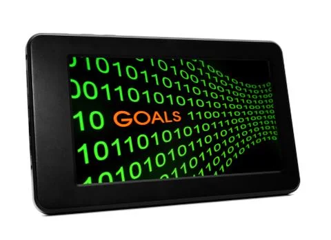 Goal on pc tablet Illustrazione stock