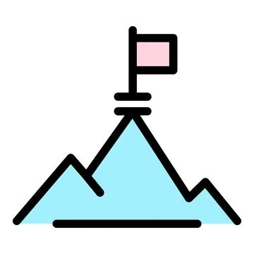 Goal peak icon vector flat Illustrazione stock
