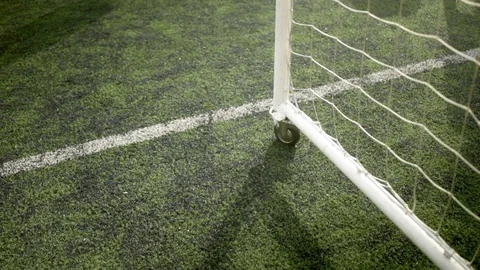 Goal pole on the grass Stock Footage 124664010